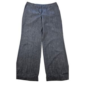 J jill wide leg chambray cotton high rise pants career casual sz 14 EUC blue